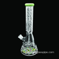 COLOR MOUTH CUSTOMIZED COLOR SANDBLASTED SERFACE DESIGN HIGH BOROSILICATE GLASS WATER PIPE WITH CLEAR BOWL AND DOWNSTEM
